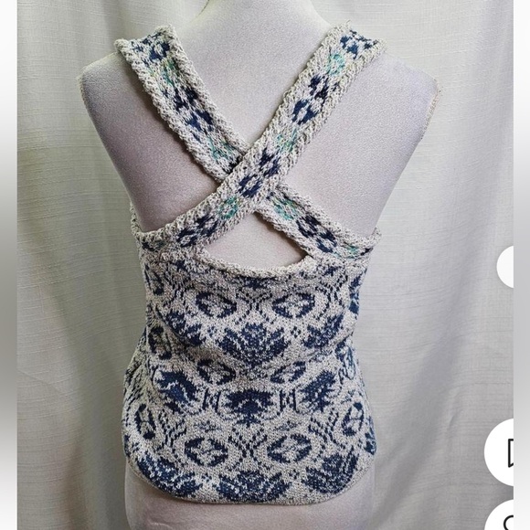 Anthropologie PILCRO Blue and White Patterned Women's Top - Picture 3 of 10